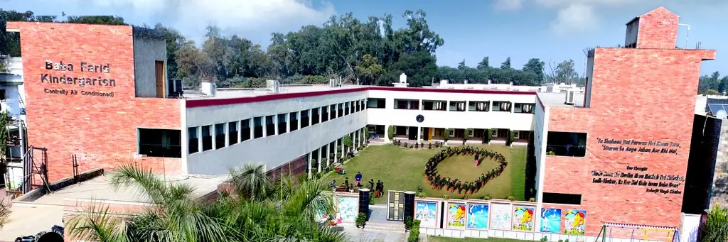 Baba Farid Kindergarten building with a colourful painted facade