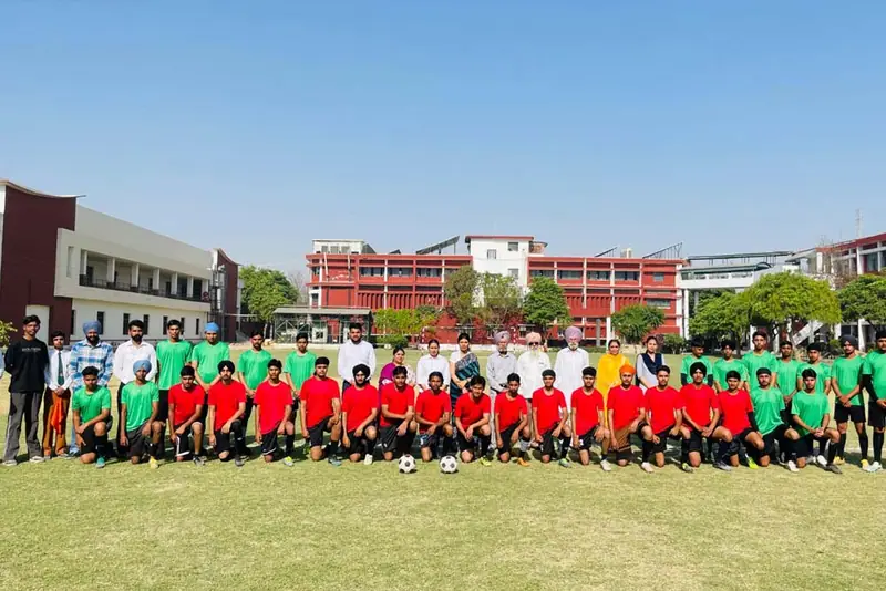 Students in sports kit on the school field